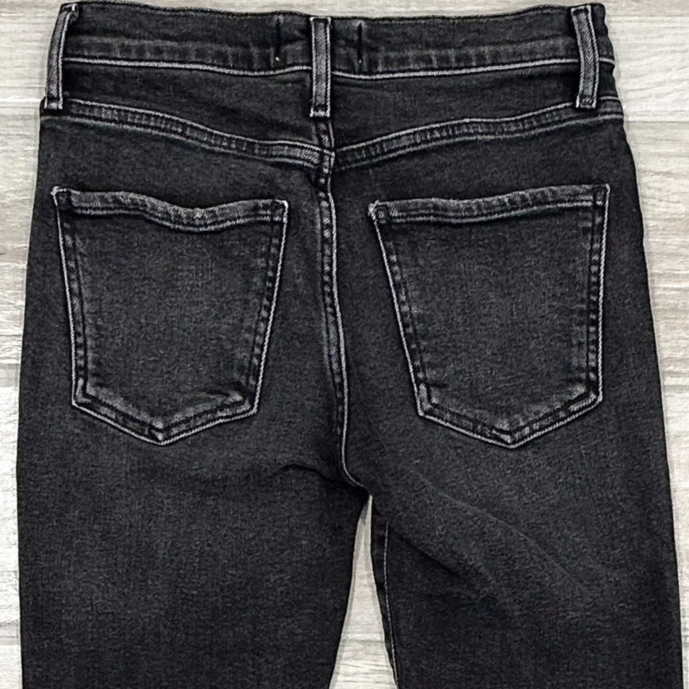 Agolde Sophie Mid-Rise Skinny Ankle Jeans in Trademark Washed Black Denim Sz 24